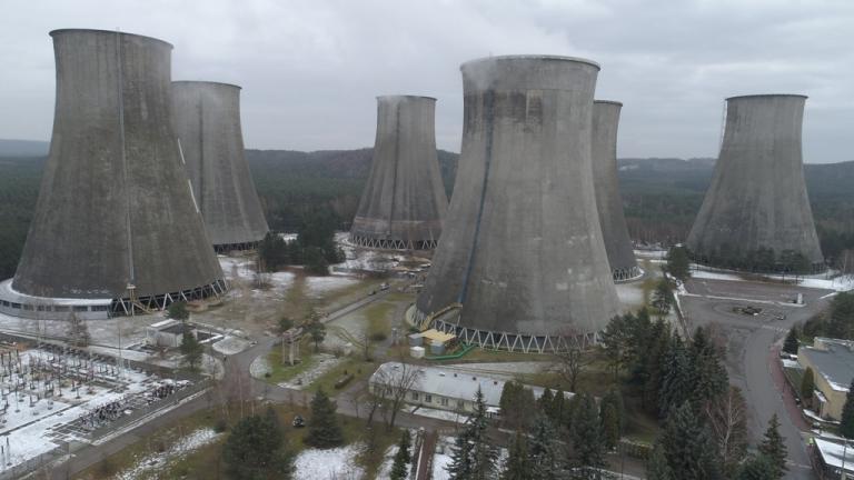 Wyburzenie chłodni kominowej w Elektrowni Siersza