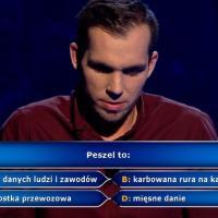 Z pytaniem o peszel zmierzył się w “Milionerach” pan Kamil Wieczorek, nauczyciel biologii z Wrocławia.