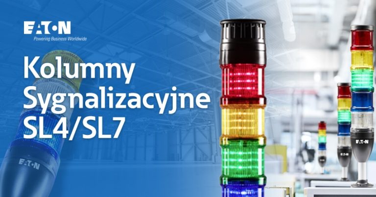 Wysoka widoczność i wytrzymałość – kolumny sygnalizacyjne Eaton SL4 i SL7