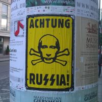 Antyputinowski plakat w Krakowie