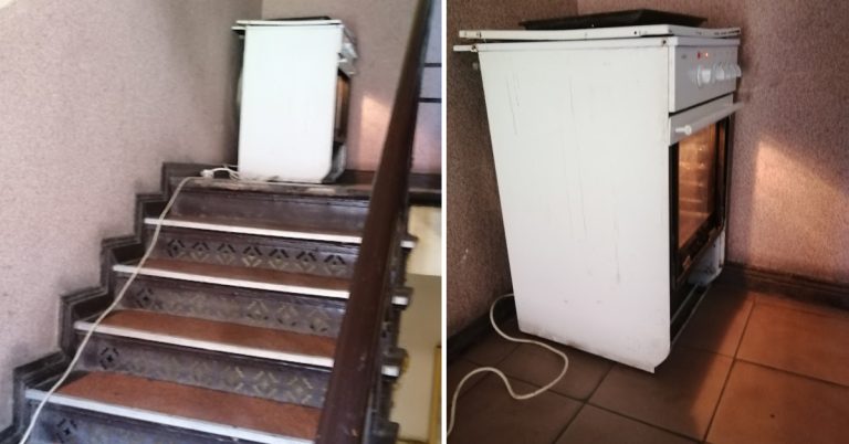 Wypiek ciasta na klatce schodowej w Bytomiu