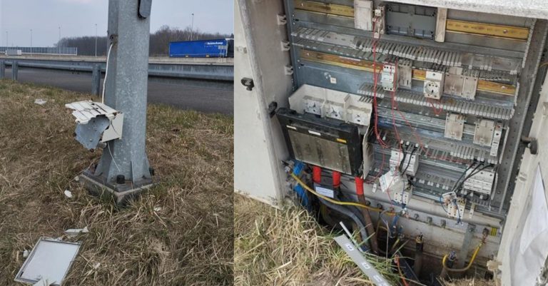Kradzieże przewodów przy autostradzie A1
