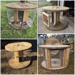 kurnik ze szpuli na kable