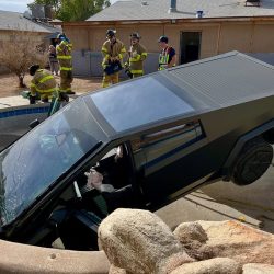 tesla cybertrack pool parking